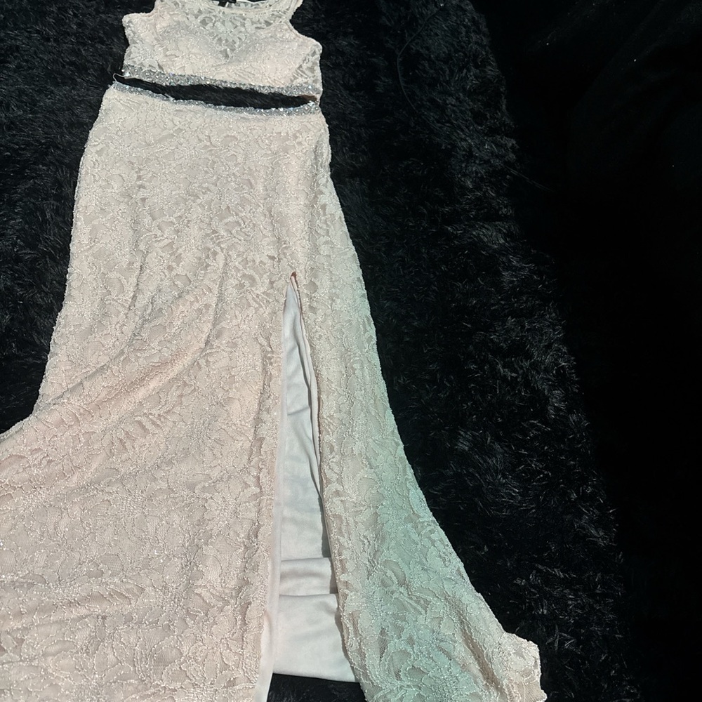 City Triangles Cream Lace Dress